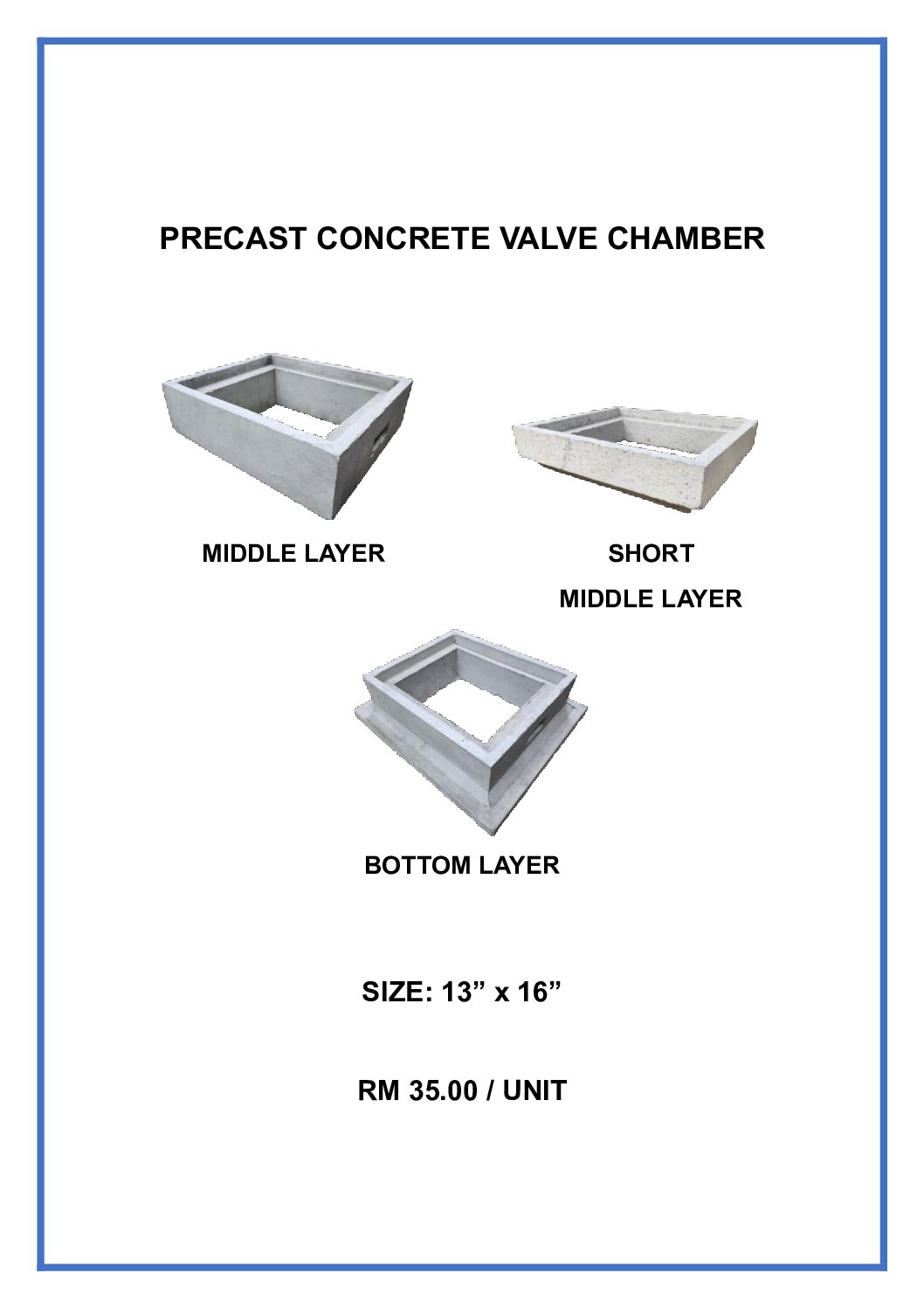 Precast Concrete Valve Chamber Size: 13" x 16" Middle/Short Middle ...